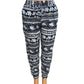 LUCHTIGE ZOMERBROEK MET PRINT NAVY/WIT -LISA