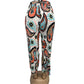 AIRY SUMMER PANTS WITH PRINT WHITE/BLUE/ORANGE -NINA