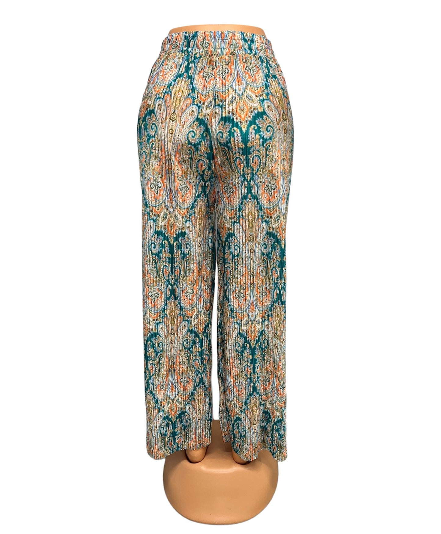 SUMMER PANTS WITH PRINT GREEN - YARA