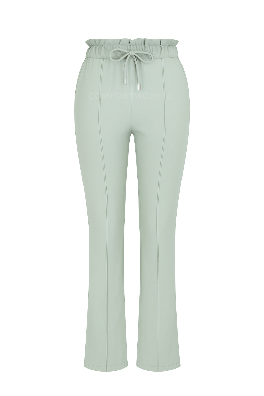 R272 -COMFORTBROEK STRAIGHT LEG MET VETERS GROEN/GRIJS