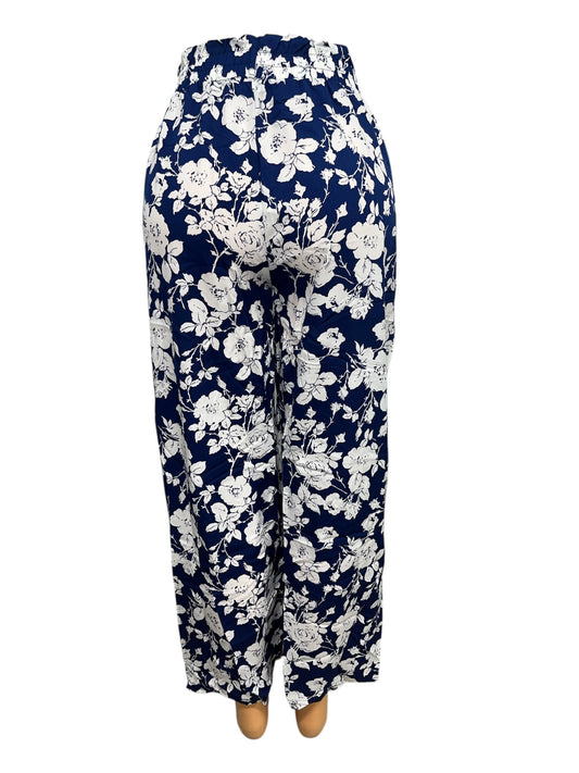 -LUCHTIGE ZOMERBROEK MET PRINT NAVY -STACY