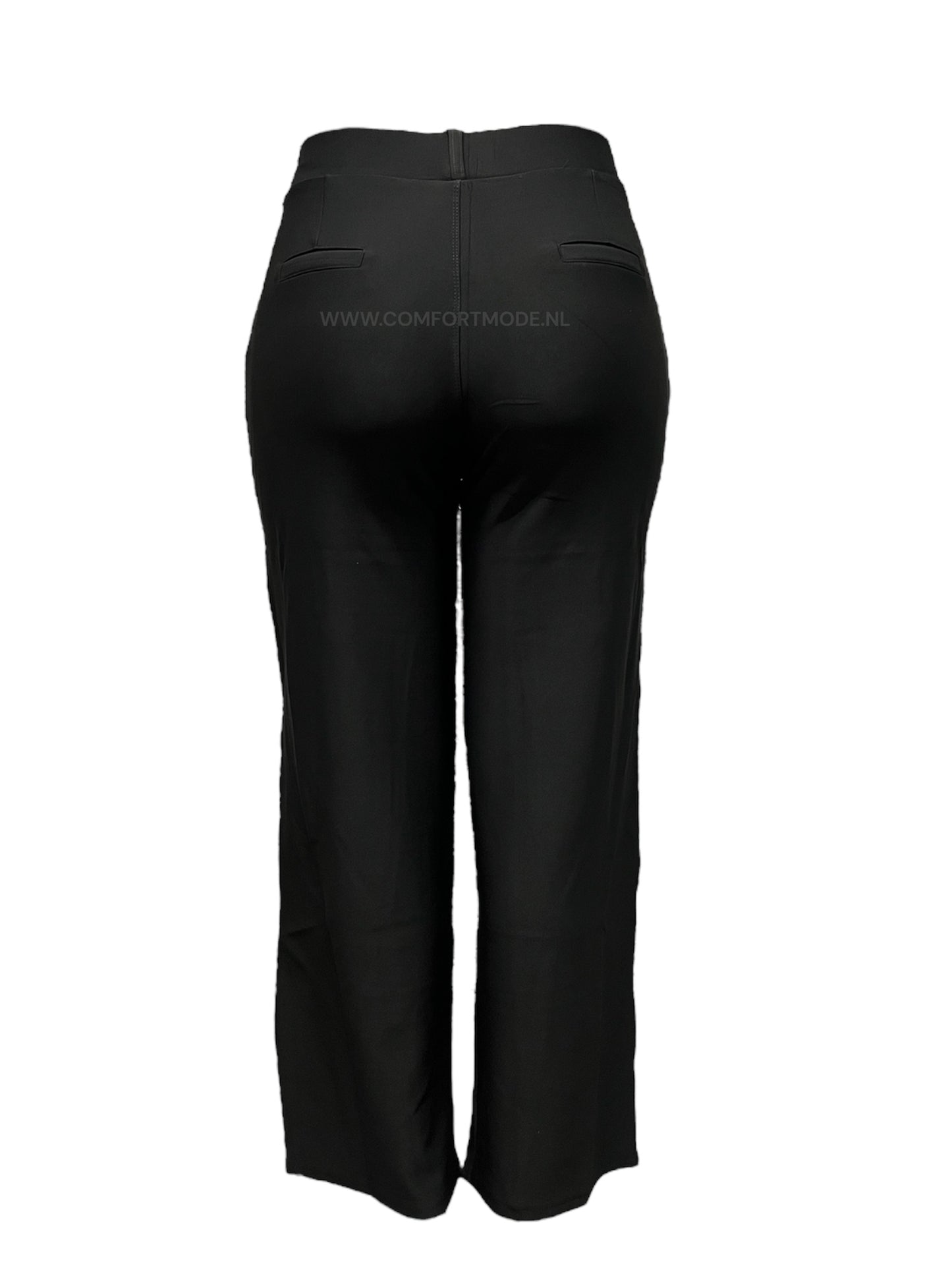 -COMFORTBROEK STRAIGHT LEG BROEK ZWART