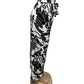 LUCHTIGE ZOMER BROEK MET PRINT ZWART/WIT -SITA