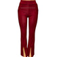 -COMFORTBROEK ROOD FLARED MET SPLIT