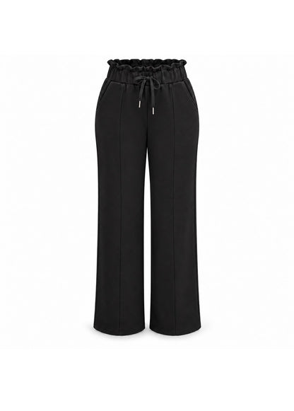 R605 -COMFORTBROEK STRAIGHTLEG ZWART THERMO