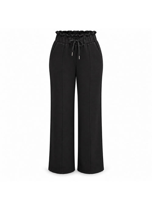 R605 -COMFORTBROEK STRAIGHTLEG ZWART THERMO