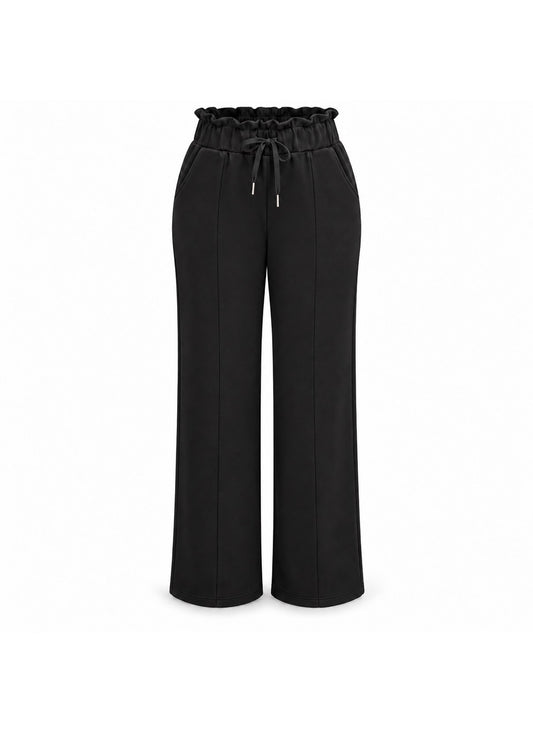 R605 -COMFORTBROEK STRAIGHTLEG ZWART THERMO