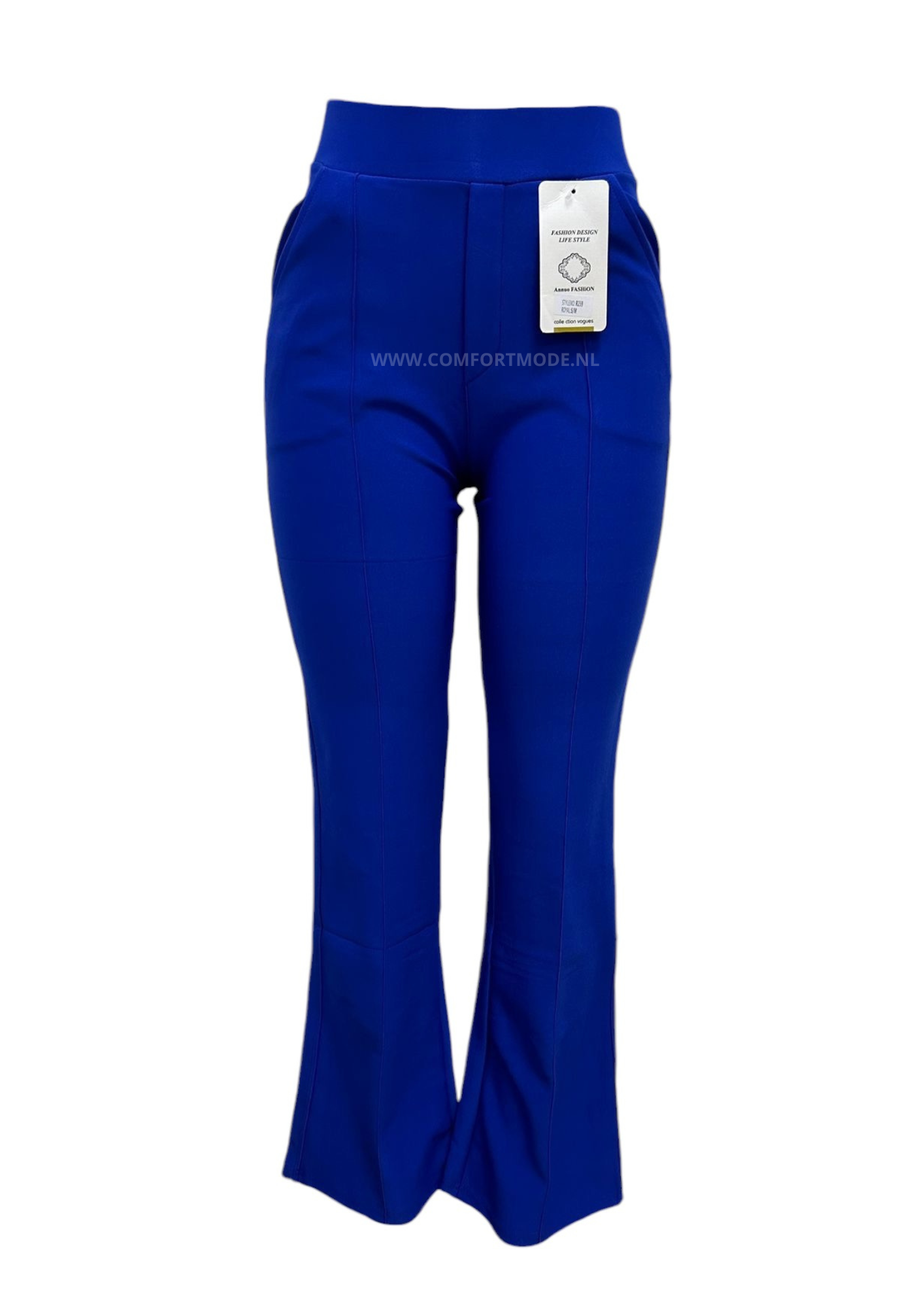 R259 -COMFORTBROEK FLARED TALL ROYAL BLAUW