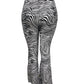 -COMFORTBROEK FLARED MET ZEBRAPRINT