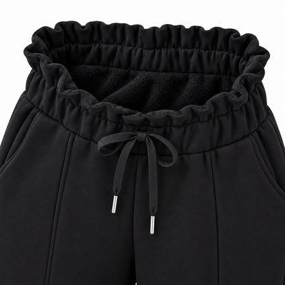 R605 -COMFORTBROEK STRAIGHTLEG ZWART THERMO