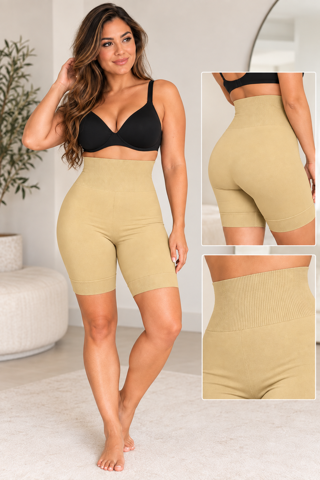 BIXTRA- High Waist Shapewear Short – Corrigerend & Naadloos BEIGE