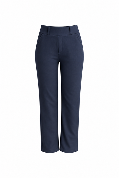 R603- COMFORTBROEK STRAIGHTLEG ZACHTE STOF NAVY