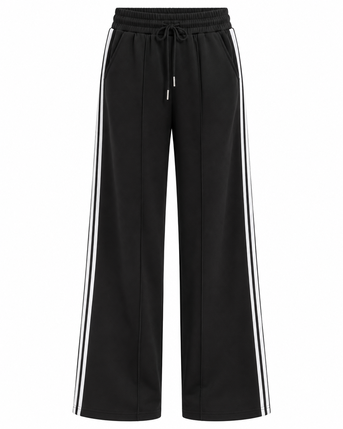LY022 -COMFORTBROEK SPORTIEF ZWART GESTREEPT THERMO