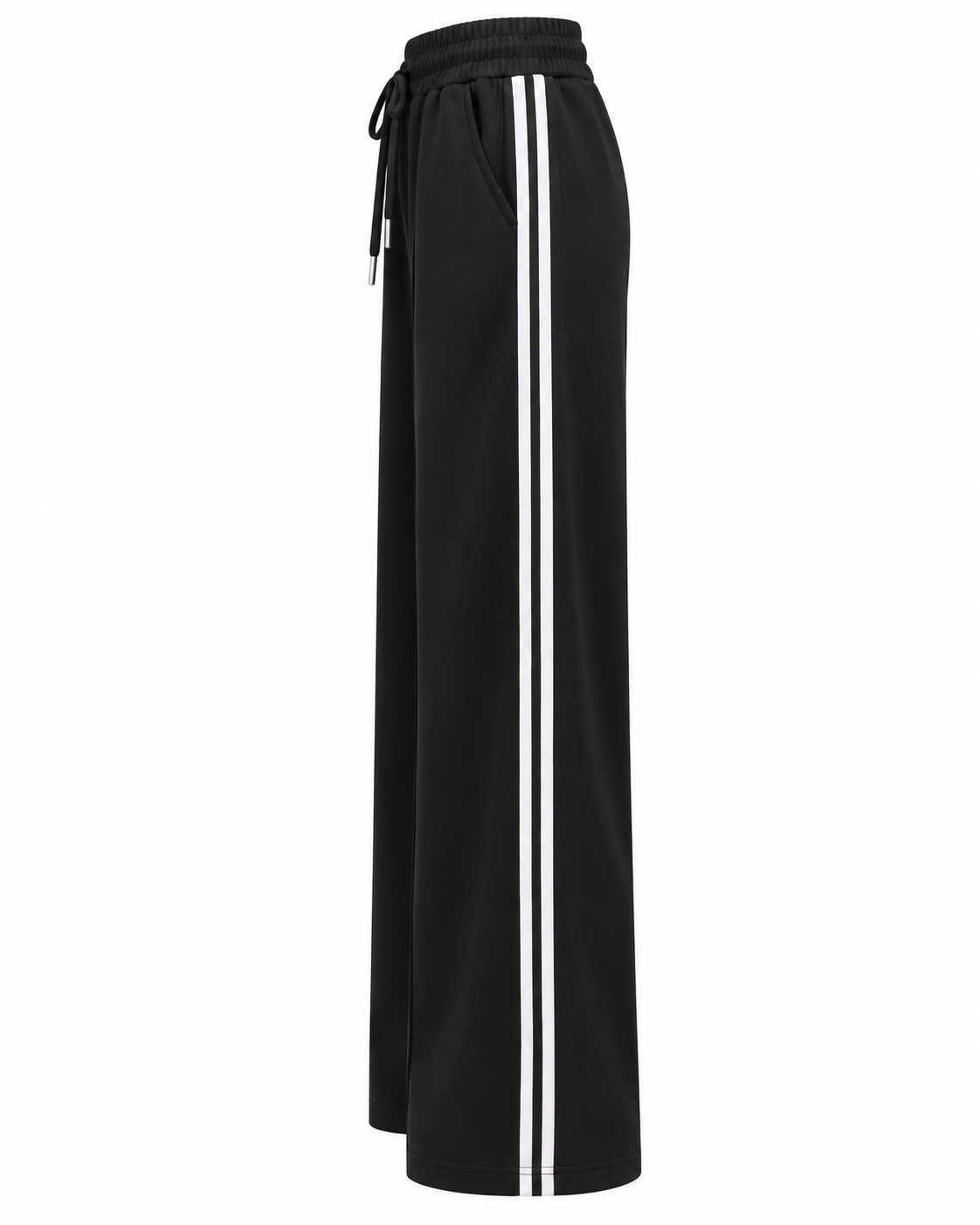 LY022 -COMFORTBROEK SPORTIEF ZWART GESTREEPT THERMO