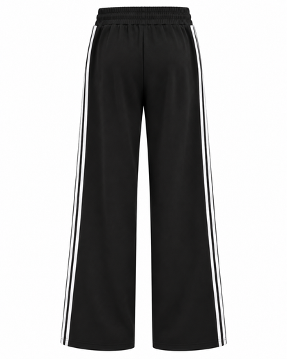 LY022 -COMFORTBROEK SPORTIEF ZWART GESTREEPT THERMO
