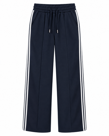 LY022 -COMFORTBROEK SPORTIEF GESTREEPT DONKERBLAUW THERMO
