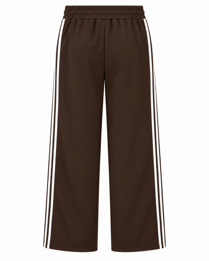 LY022 -COMFORTBROEK SPORTIEF GESTREEPT DONKERBRUIN THERMO