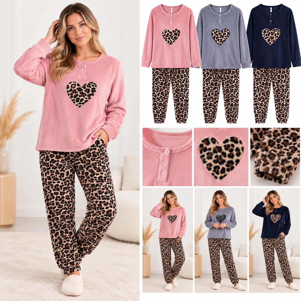 PYJAMA ZACHT PANTERPRINT HART