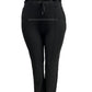 H388- COMFORTBROEK ZWART STRAIGHT LEG MET VETER