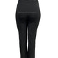 H388- COMFORTBROEK ZWART STRAIGHT LEG MET VETER