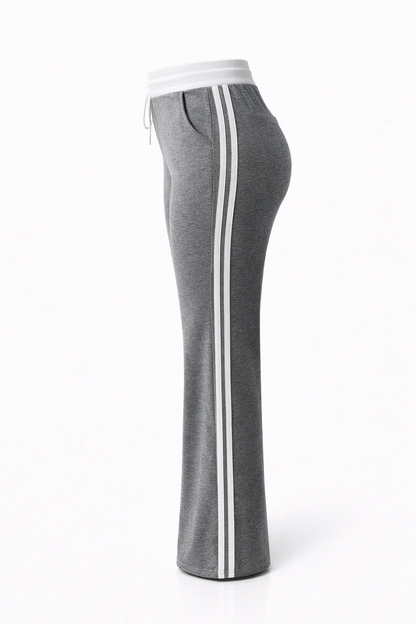 -COMFORT JOGGINGBROEK -DONKERGRIJS GESTREEPT
