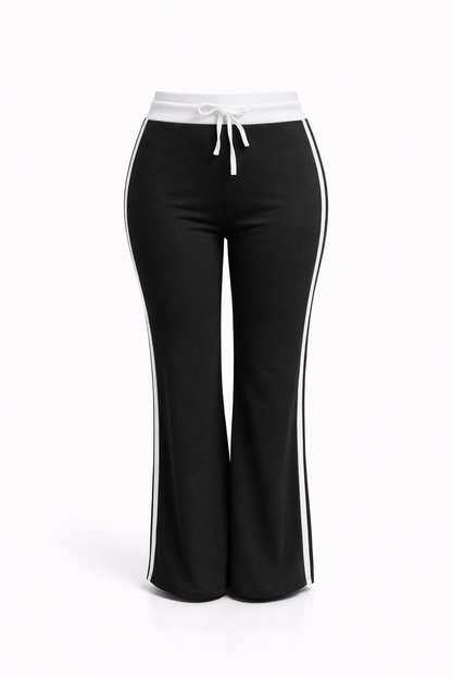 -COMFORT JOGGINGBROEK -ZWART GESTREEPT