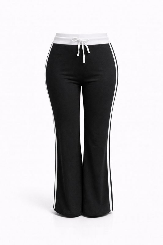 -COMFORT JOGGINGBROEK -ZWART GESTREEPT