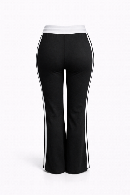 -COMFORT JOGGINGBROEK -ZWART GESTREEPT