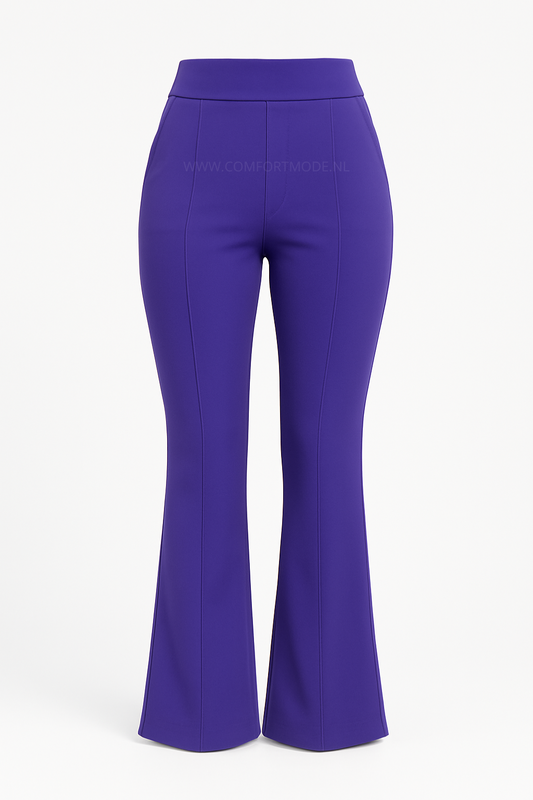 R259- COMFORTBROEK FLARED TALL VIOLET