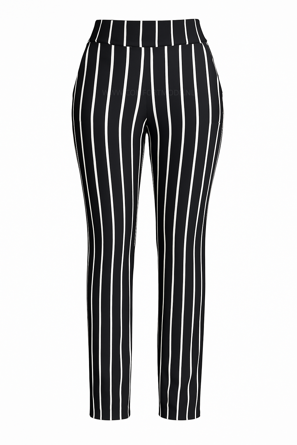 R251-1 -COMFORTBROEK FLARED GESTREEPT