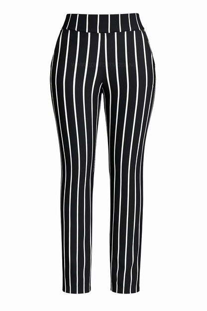R251-1 -COMFORTBROEK FLARED GESTREEPT