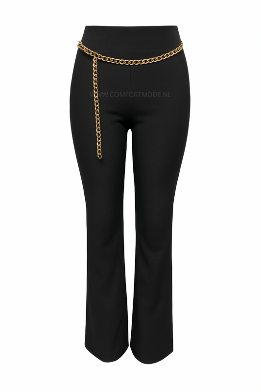 -COMFORTBROEK FLARED MET GOUDEN KETTING