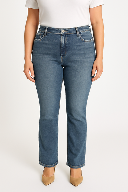-LOOSE FIT JEANS LICHTBLAUW MET STRETCH