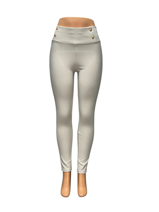 SALE -COMFORTBROEK CREME GOUDEN KNOOPJES