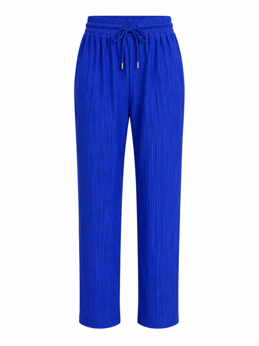 -ZOMERBROEK COMFY LUCHTIG ROYAL BLAUW
