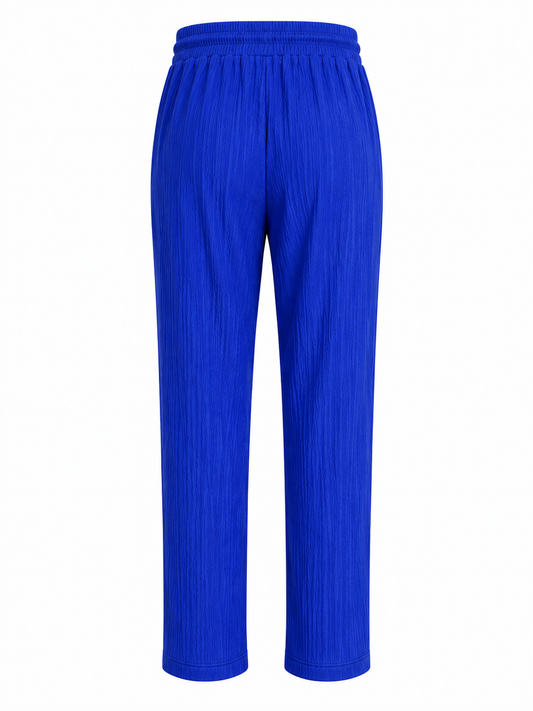 -ZOMERBROEK COMFY LUCHTIG ROYAL BLAUW